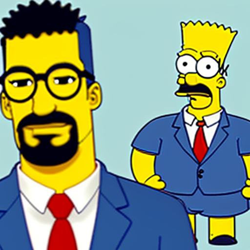 Prompt: (ohwx man) as the simpsons character, glasses